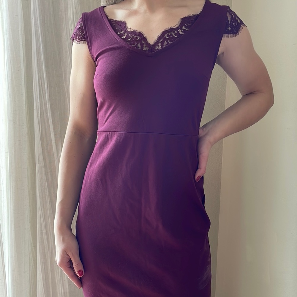 Maroon cap sleeve dress